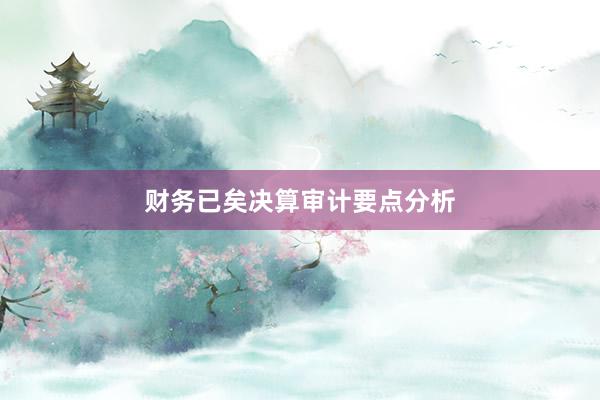 财务已矣决算审计要点分析